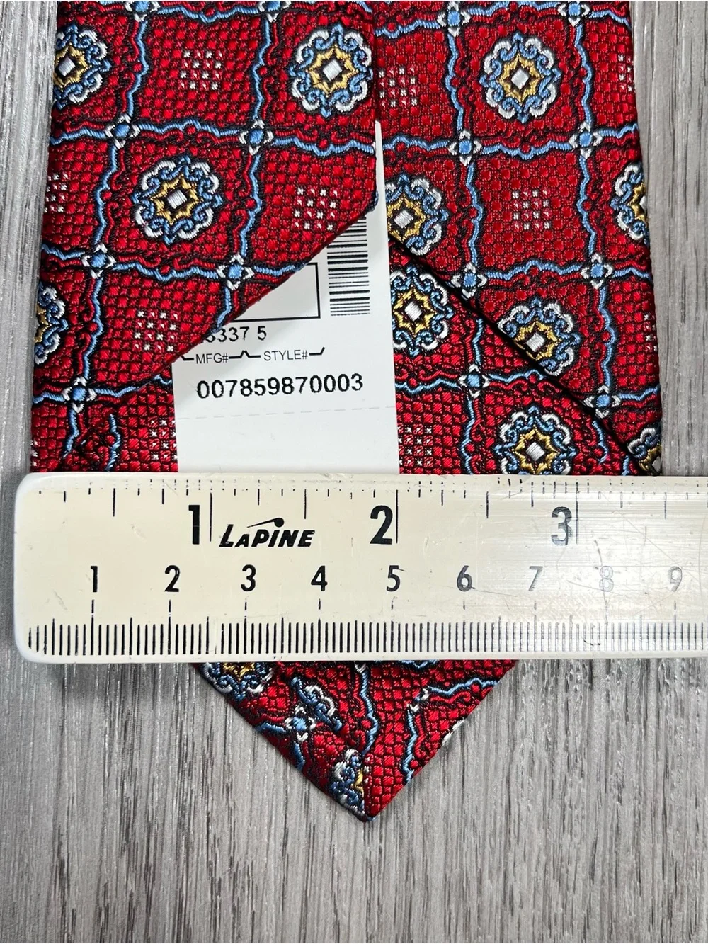 NWT Jos. A. Bank Signature Collection Mens Neck Tie Red Neat Geometric Silk 58”